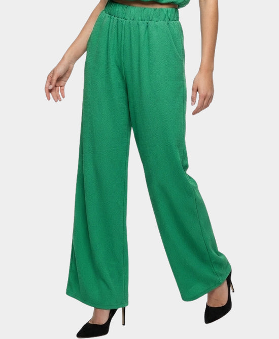 
Satin Textured Pants in GREEN view 1