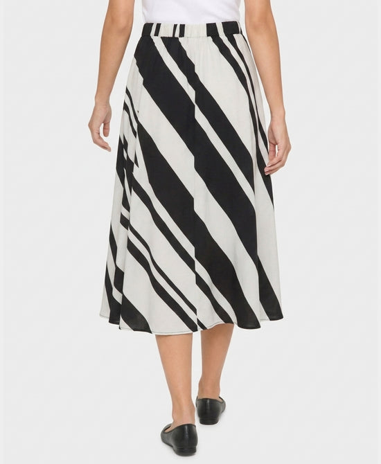 
Stripe Midi Skirt in BLACK/IVORY view 2