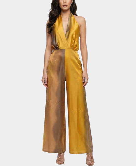 
Ombre Halter Jumpsuit in MUSTARD view 1