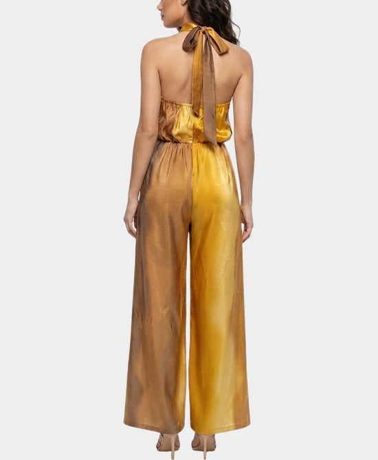 
Ombre Halter Jumpsuit in MUSTARD view 2