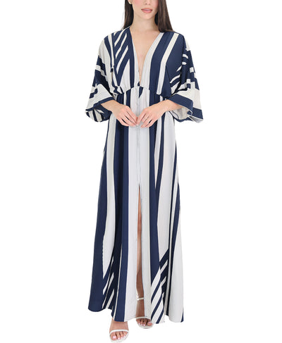 Striped Kimono Maxi Dress image 1