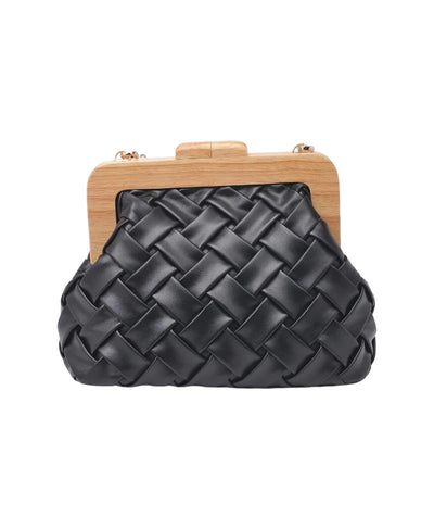 Vegan Leather Woven Handbag image 1