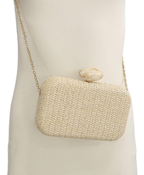 Woven Straw Clutch view 1