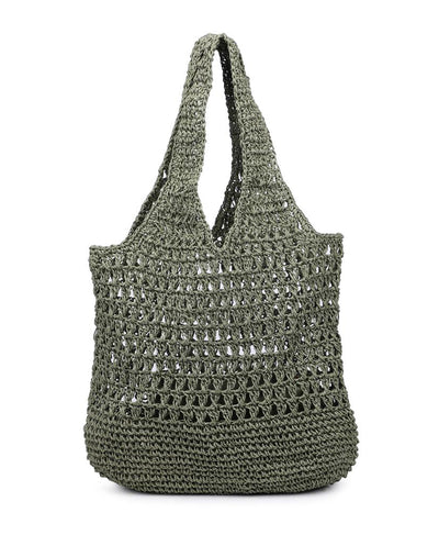 Woven Straw Tote Bag w/ Pouch image 1