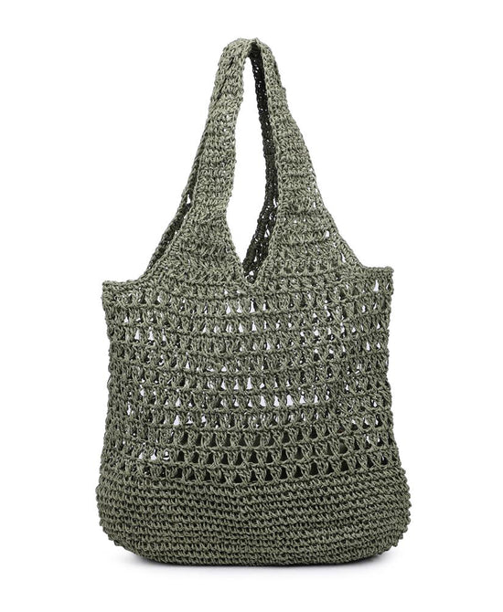 Woven Straw Tote Bag w/ Pouch view 1