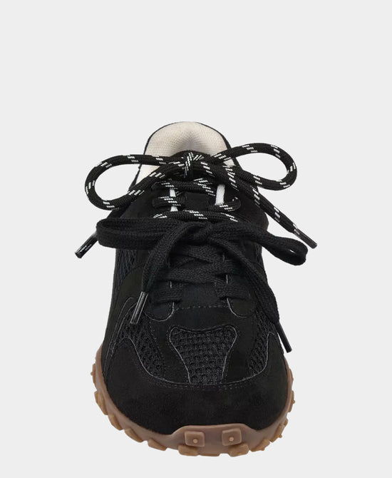 
Suede Mesh Double Lace Sneaker in BLACK view 2
