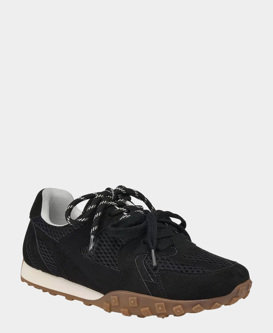 
Suede Mesh Double Lace Sneaker in BLACK view 1