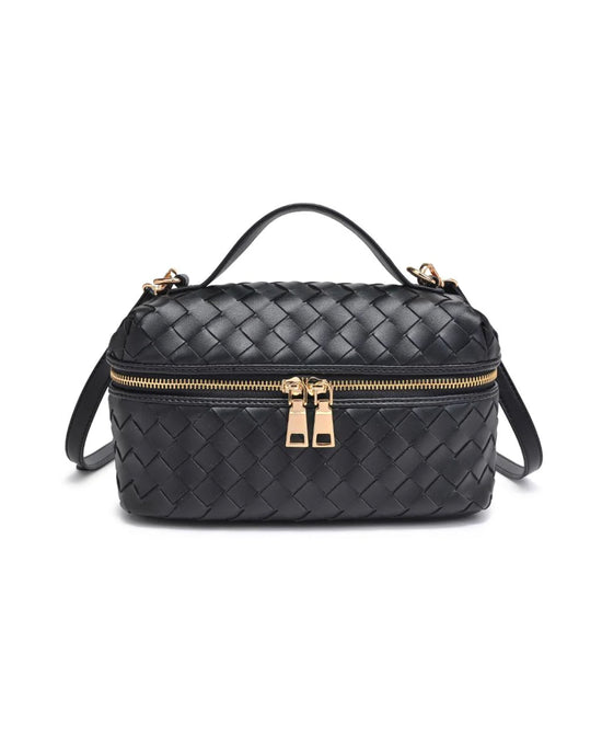 Woven Faux Leather Crossbody Handbag view 