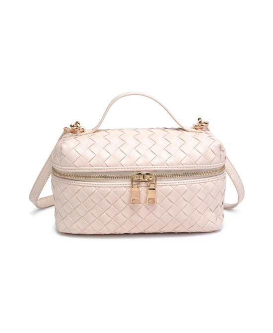 Woven Faux Leather Crossbody Handbag view 