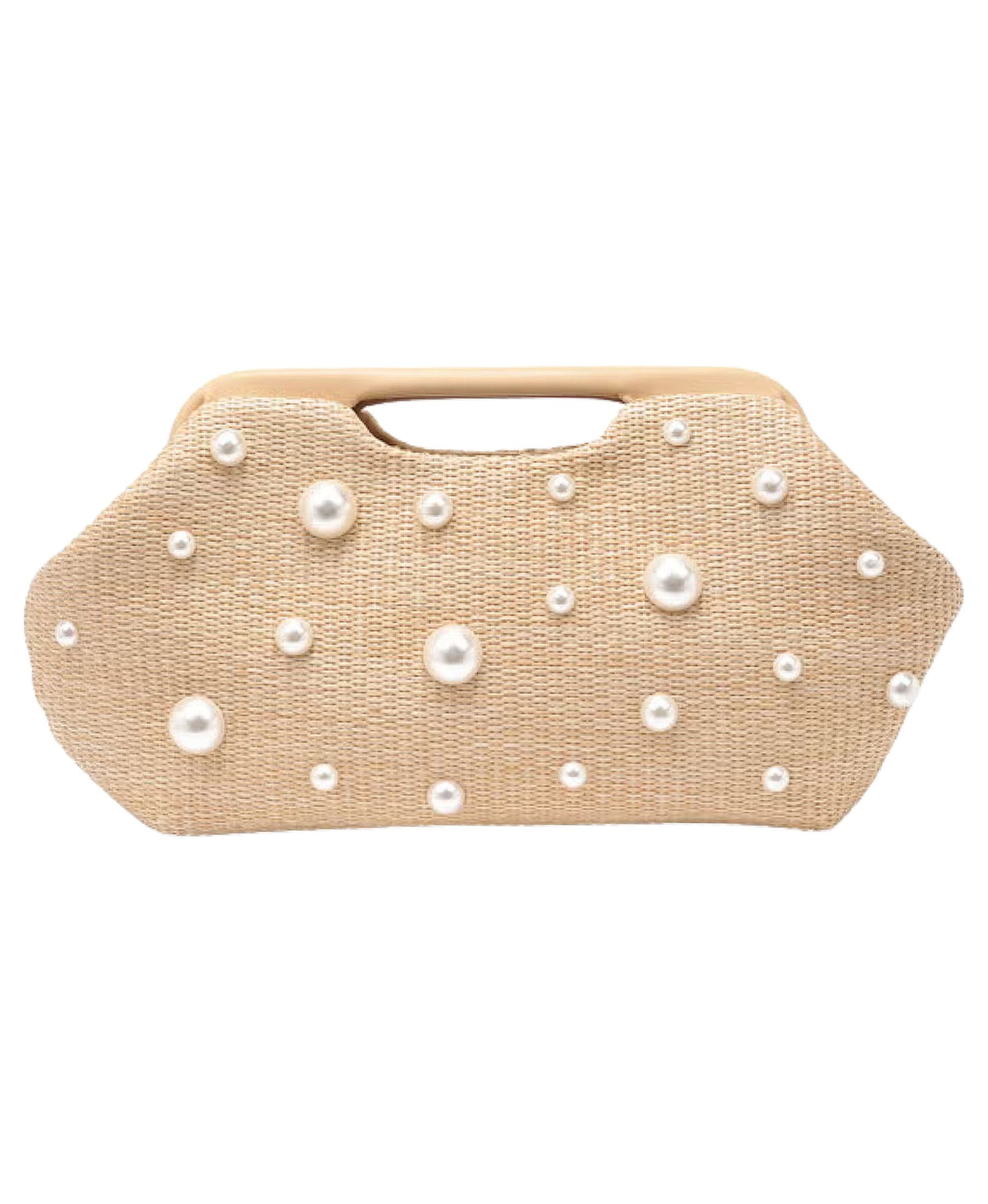 Woven Straw Clutch w/ Studs view 1