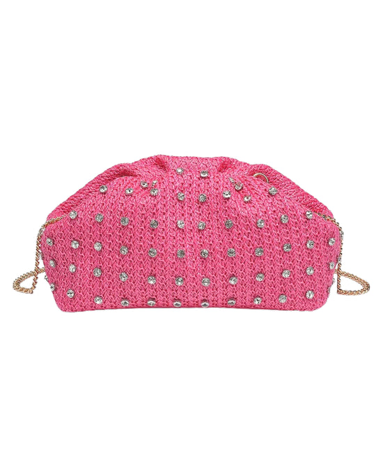 Woven Clutch w/ Rhinestones view 