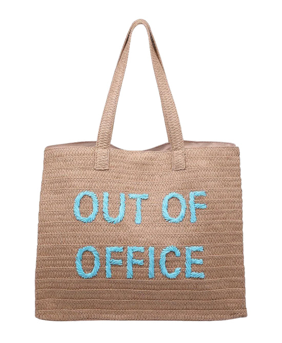 Woven Straw "Out of Office" Tote Bag view 