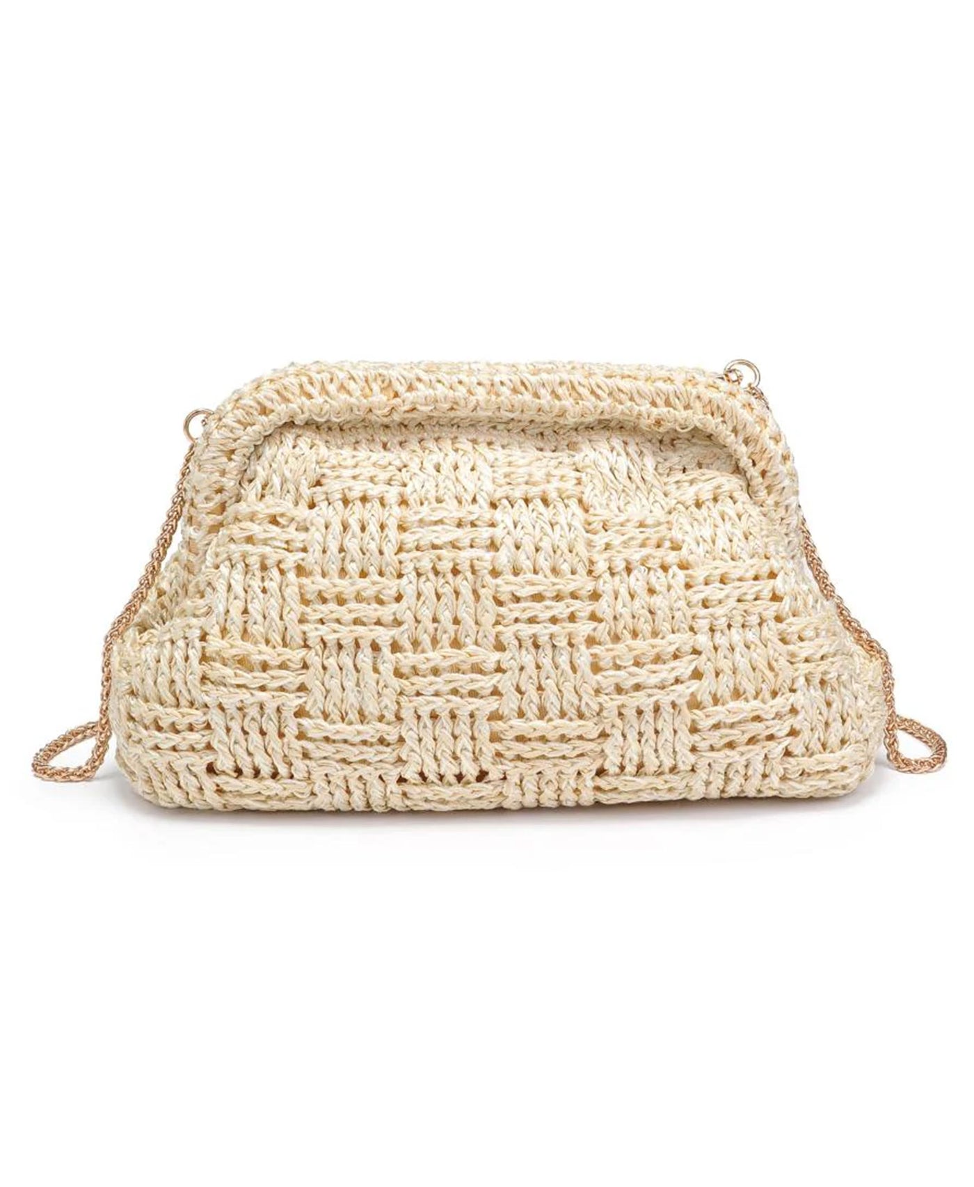 Woven Straw Clutch Bag view 1