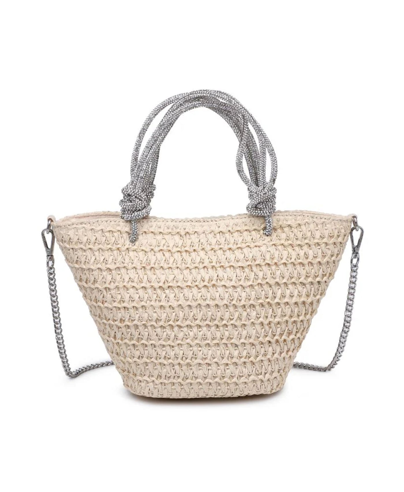 Woven Straw Mini Tote Bag view 1