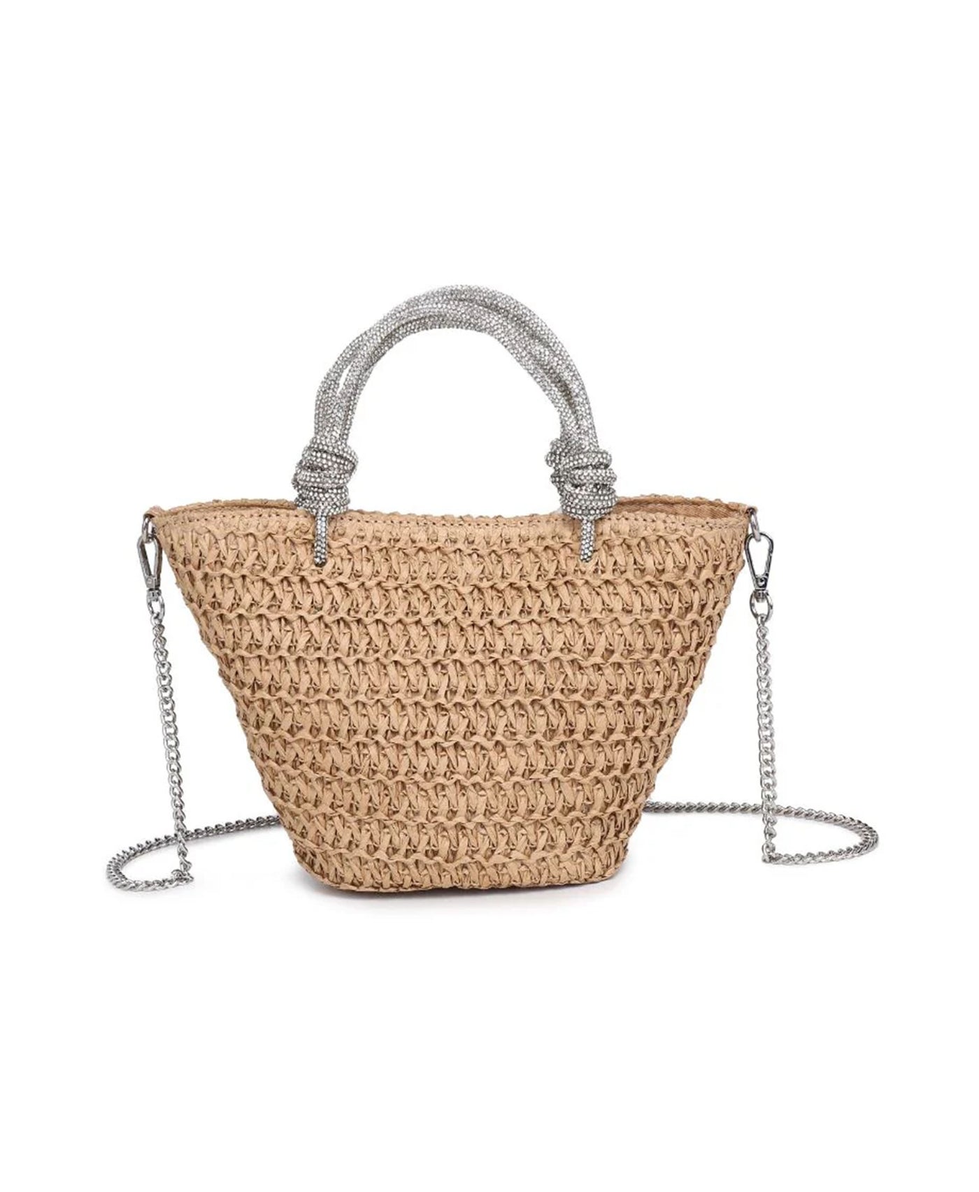 Woven Straw Mini Tote Bag view 1