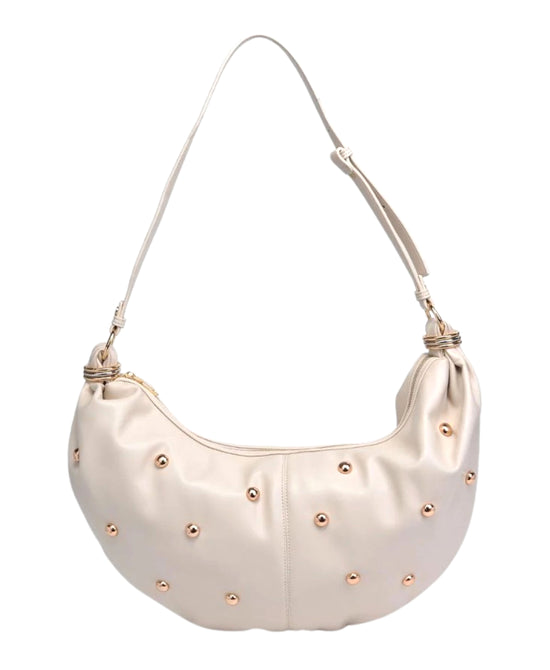 Large Studded Hobo Bag view 