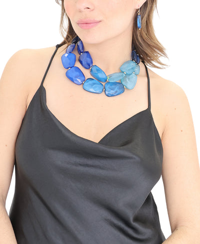 Double Jewel Necklace & Earrings Set image 1