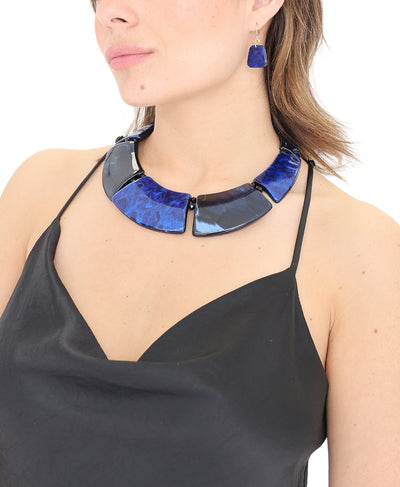 Shimmer Collar Necklace & Earrings Set image 1