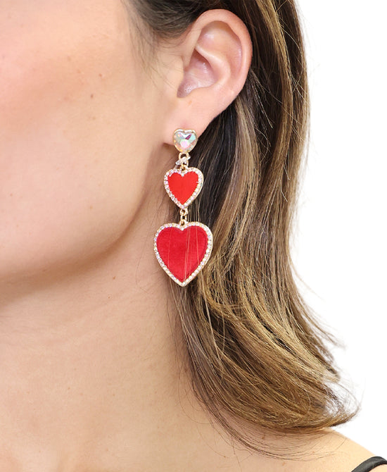 Heart Drop Dangle Earrings view 1