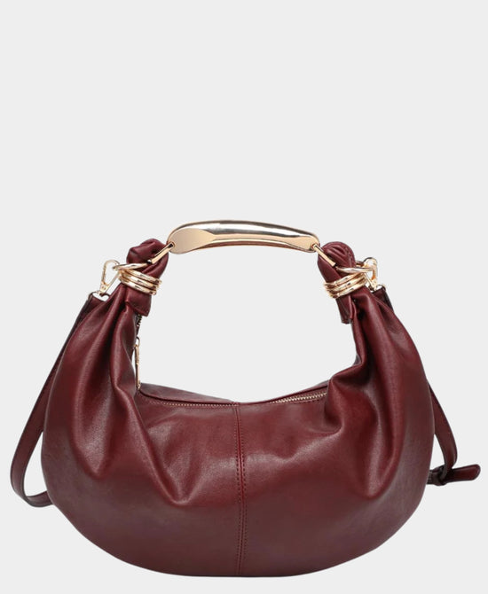 
Vegan Leather Crossbody Bag in WINE view 1