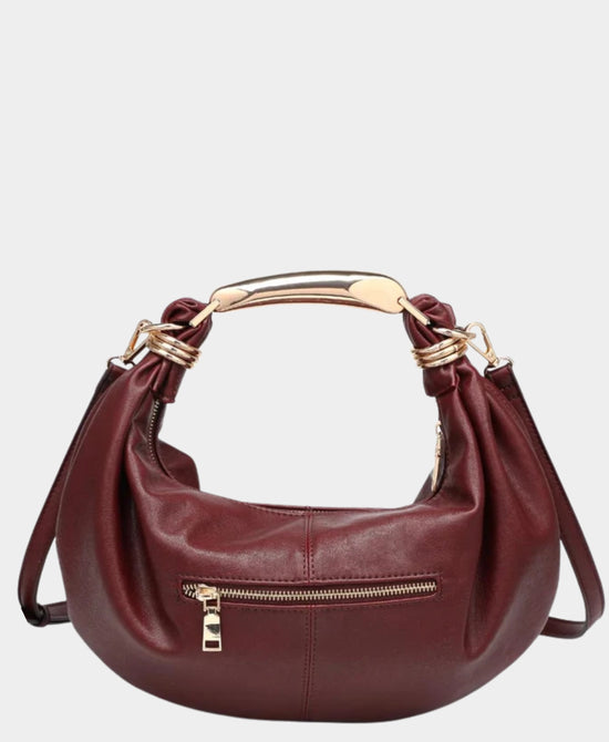 
Vegan Leather Crossbody Bag in WINE view 2