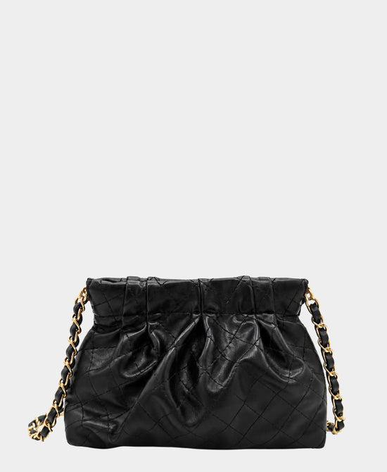 
Vegan Leather Crossbody Bag in BLACK view 1