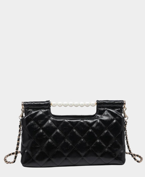 
Crossbody Bag w/ Faux Pearl Handle in BLACK view 2