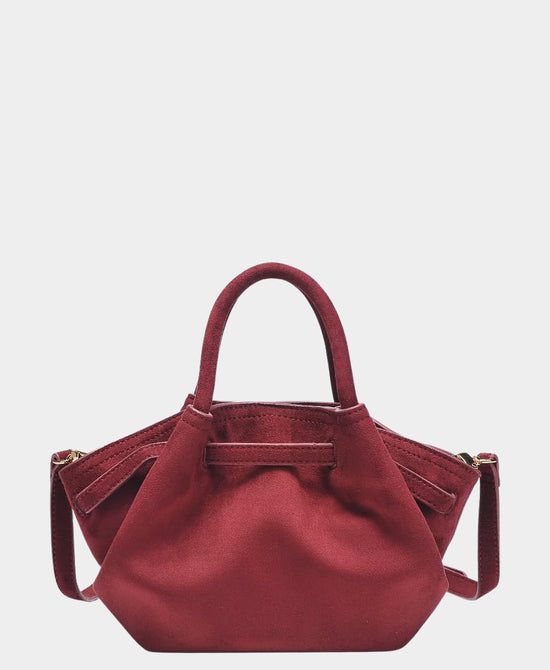 
Faux Suede Crossbody Bag in WINE view 2