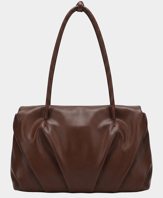
Faux Leather Shoulder Bag in CHOCOLATE view 2