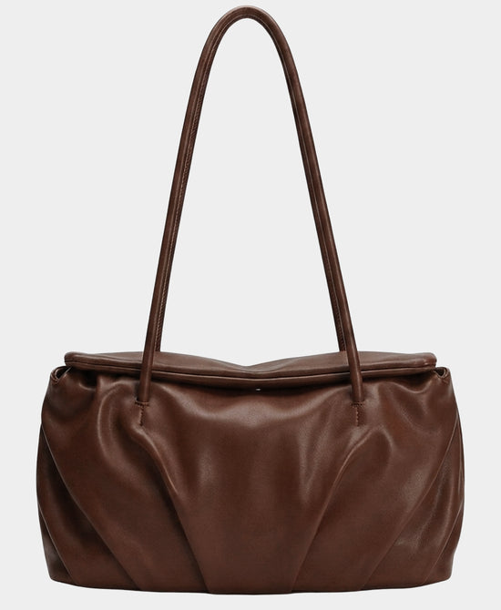 
Faux Leather Shoulder Bag in CHOCOLATE view 1