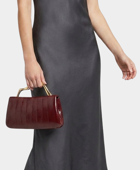 
Faux Leather Clutch Bag in BURGUNDY view 2