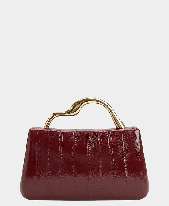 
Faux Leather Clutch Bag in BURGUNDY view 1