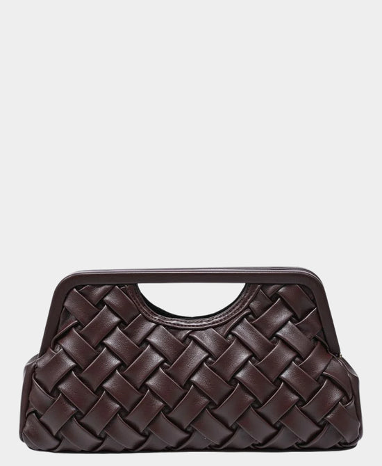 
Woven Clutch Bag in CHOCOLATE view 1