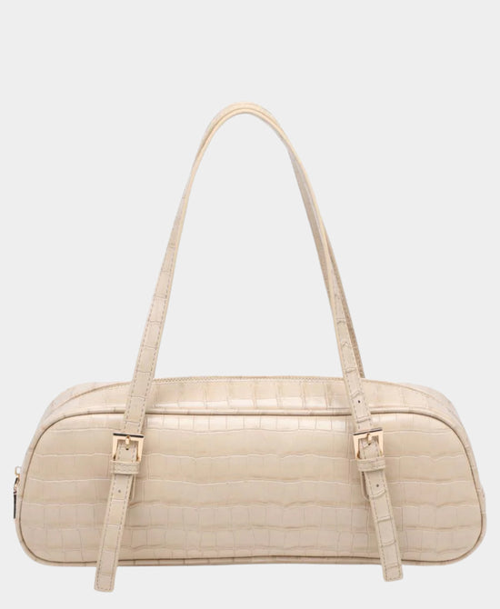 Croc-Embossed Faux Leather Shoulder Bag view 1