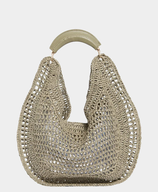 
Straw Hobo Bag in SAGE view 1