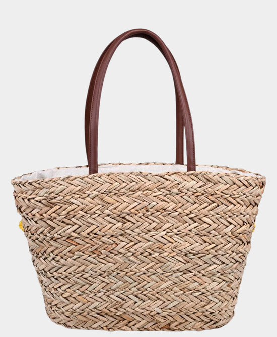 Straw Lemon Tote Bag view 2