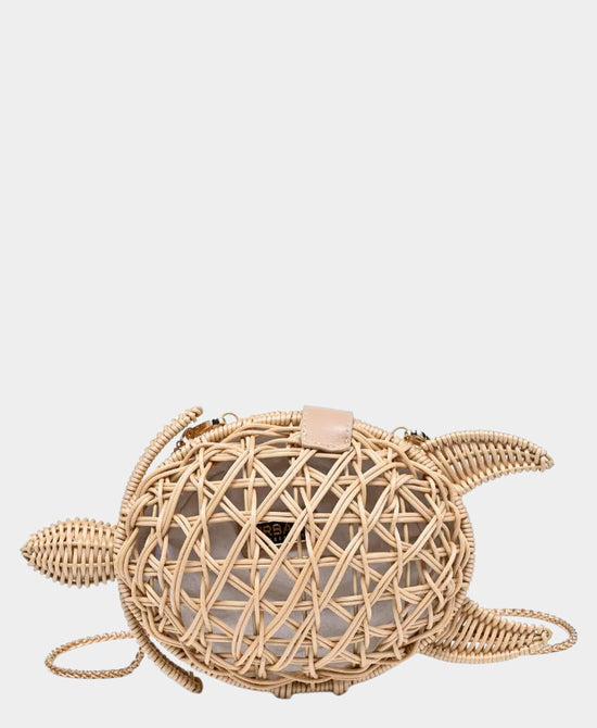 Woven Straw Turtle Crossbody Bag view 2
