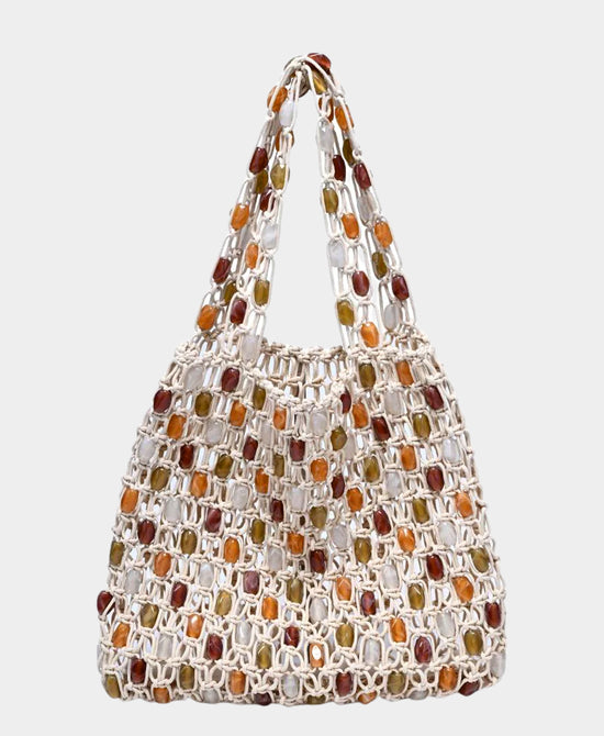 Small Crochet Beaded Tote Bag view 1