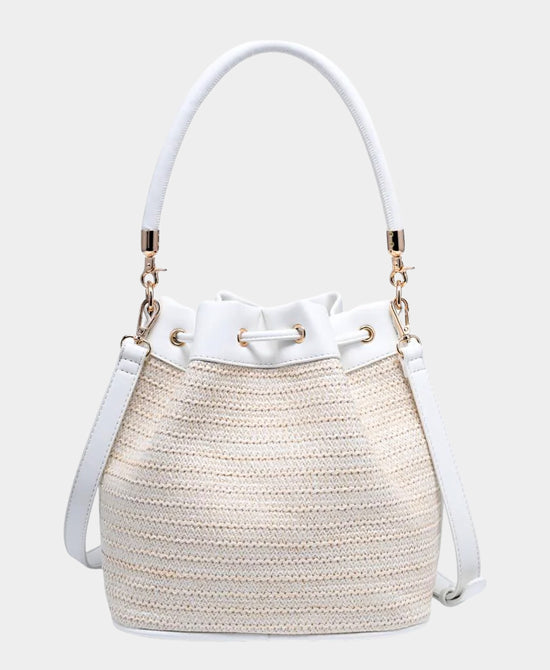 Sealife Studded Straw Bucket Bag view 2