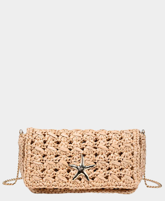 Straw Crossbody Bag w/ Starfish Detail view 1