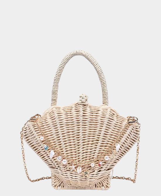 Woven Seashell Handbag w/ Charms view 1