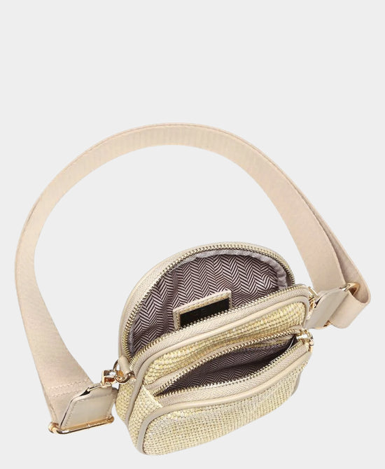 
Straw Cell Phone Crossbody Bag in NATURAL view 2