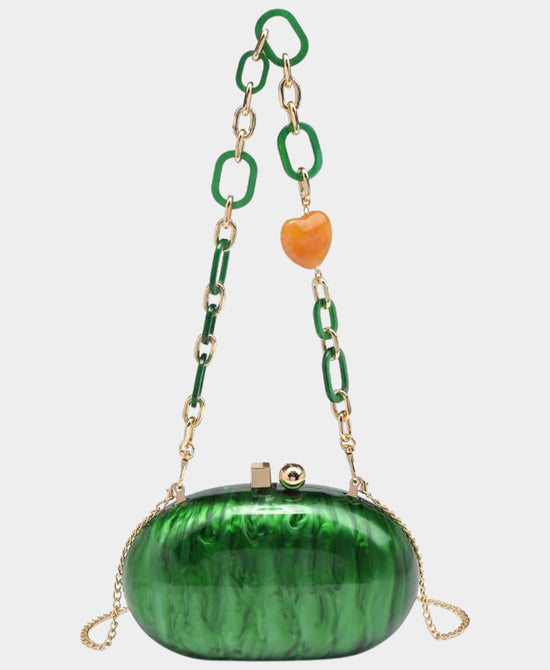 
Marble Clutch Bag in EMERALD view 2