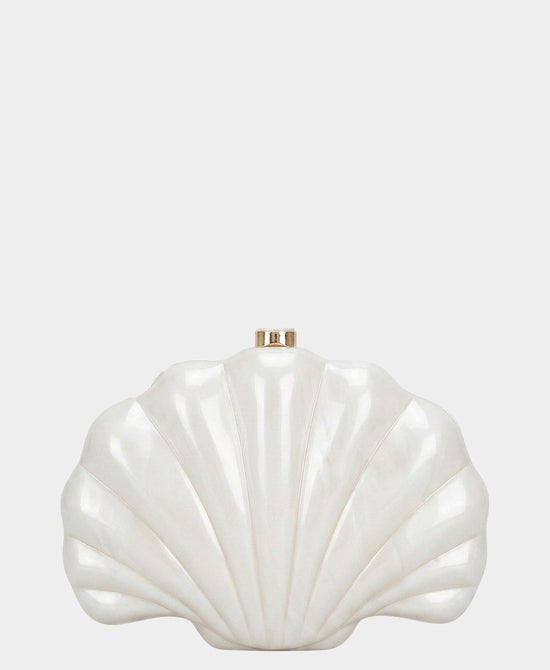 
Acrylic Seashell Clutch Bag in IVORY view 1