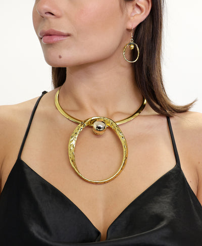 Oversized Collar Necklace & Earring Set image 1