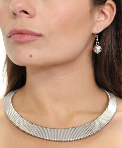 Textured Collar Necklace & Earring Set image 1