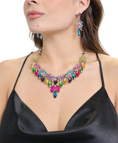 Teardrop Crystal Necklace & Earrings Set image 1