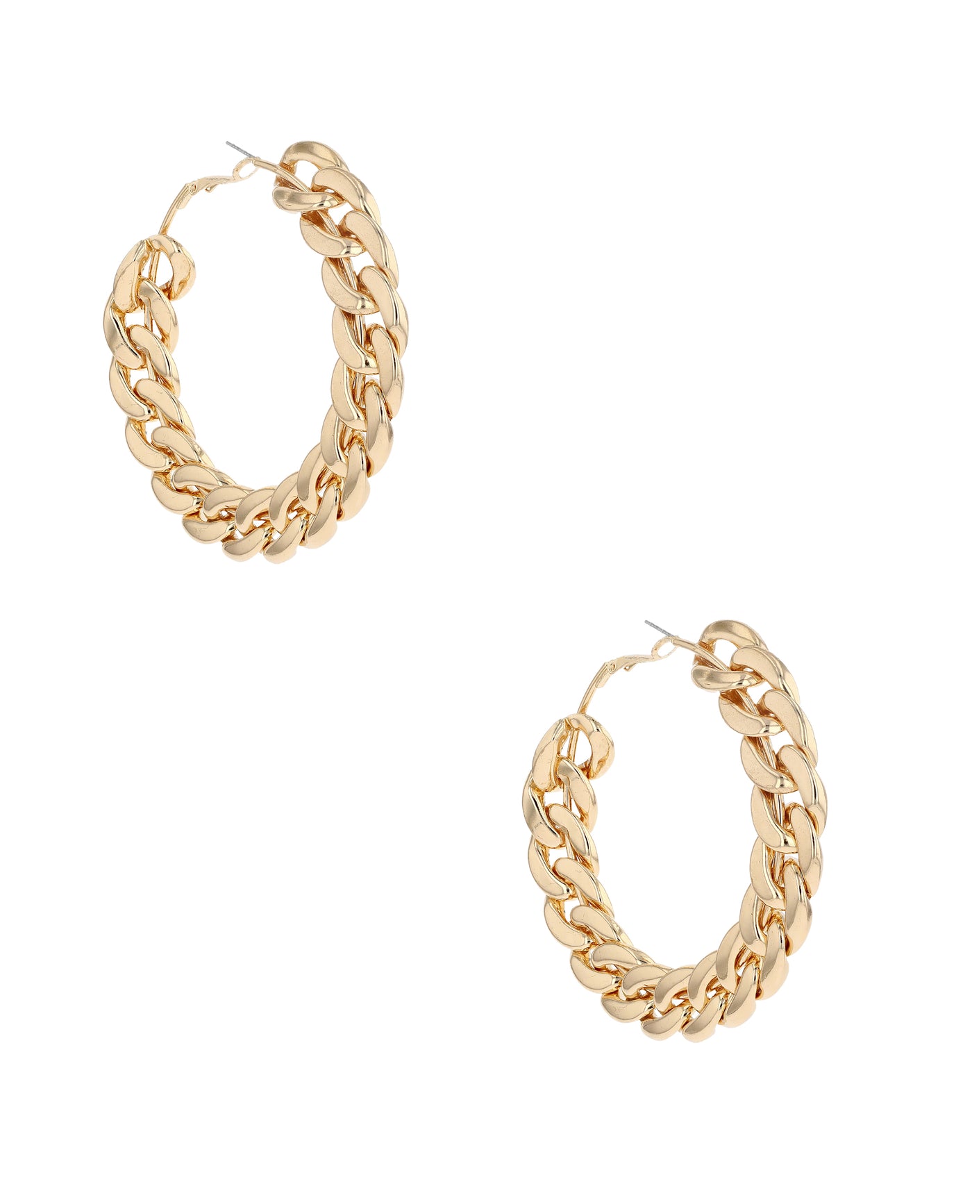 Large Curb Chain Hoop Earrings image 1