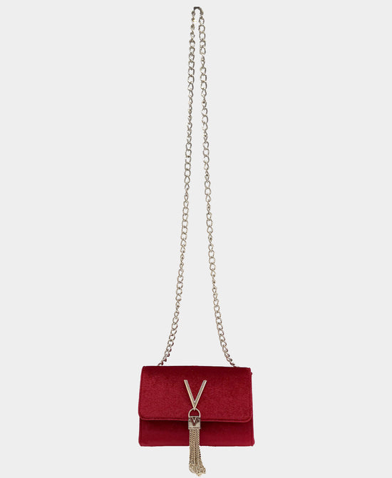 Velvet Metal Logo Crossbody Bag w/ Tassel view 