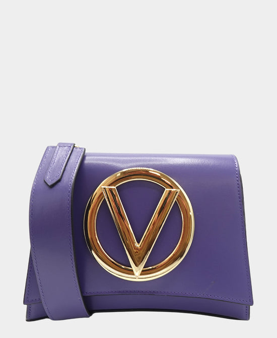 Leather Metal Logo Crossbody Bag view 